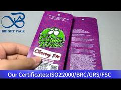 paars klein plastic zakje 1g met gemakkelijk te scheuren opening