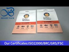 Oranje stand-up ziplock zak voor kattenvoeding 90g