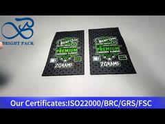 Zwarte kindervriendelijke mylar zak 7g