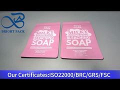 roze staande aluminium plastic zak voor voedsel 140g