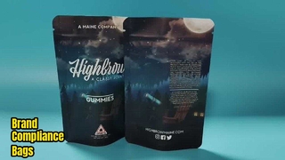 In de VS gepatenteerde, op maat gemaakte, kindveilige Mylar-tas voor naleving van het cannabismerk