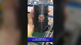 Zwarte matte opstaande tas met ritssluiting B2B groothandel hersluitbare op maat gemaakte luchtdicht