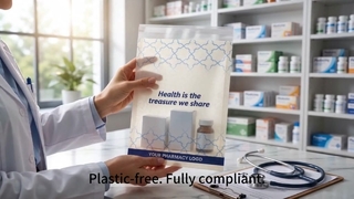 Doorschijnende luxe farmaceutische verpakking barrièrepapier pergamijn medisch zakje