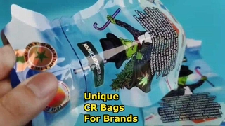 Onregelmatige vorm, dubbelzijdig bedrukt, kindveilige tassen voor behoeften op het gebied van cannabisbranding