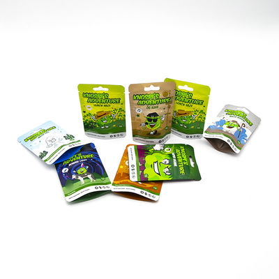 Gepersonaliseerde kinderbestendige zak Verpakking Tamperproof Holografisch Zwart Wit Mat Glanzend Mylar Uitgangszakken