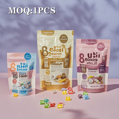 Op maat gemaakte geurbestendige verpakking Geprinte Zip Ziplock Logo Plastic Stand Up Pouch Eetbare verpakking Mylar Hervergrendelbare zakken