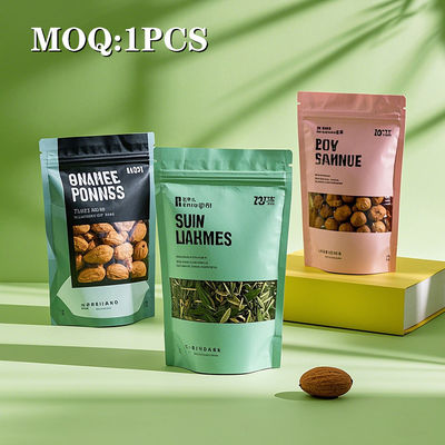 Voedingsmiddelen Mylar zakken Stand-up zak met rits top vochtbestendige aluminium folie voedselverpakking