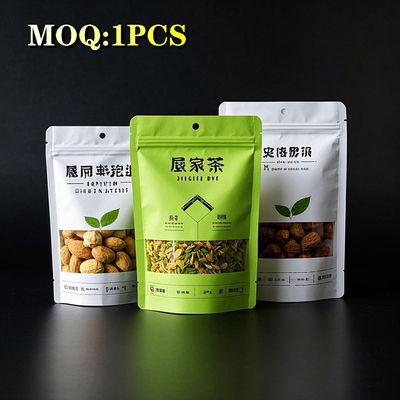 Op maat gedrukt 250g 500g Food Grade Stand Up Pouches Plastic Zipper Pack Tea Coffee Packaging Bag