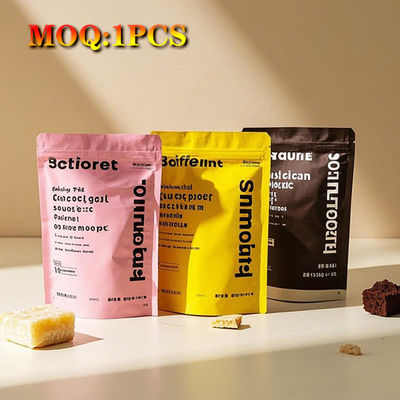 Op maat gedrukt hervergrendelbare geurbestendige gelamineerde Mylar zakken kleurrijke stand-up zakken voor voedsel snoep 1g 35g 7g 14g 28g 1oz