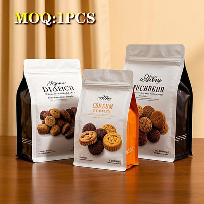 Op maat gemaakte hervergrendelbare bonen rijst koffie vierkant bodem zak aluminiumfolie voedselopslag verpakking