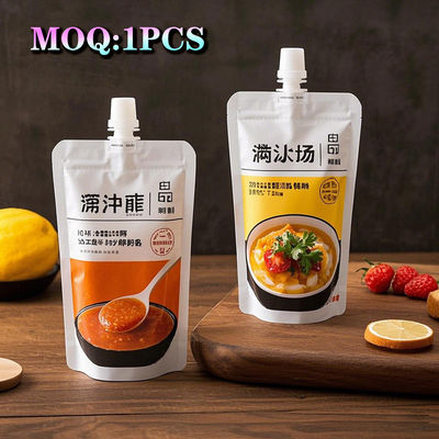 Persoonlijke afdruk Stand Up Spout Pouch Milk Juice Oil Liquid Drink Beverage Whey Herbruikbare spuitstuk Verpakkingszak met hangend gat