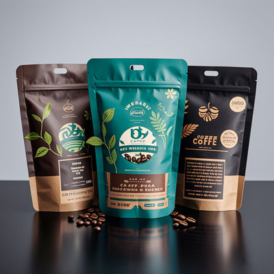 Aanpasbare, opstaande, herverzegelbare plastic zakken voor voedselverpakkingen met zip slot en logo print