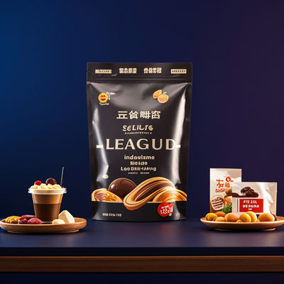 Voedingsmiddelenverpakkingszakken van composiet materiaal op maat Vochtbestendige en lekkagebestendige afdrukmateriaal met meerdere lagen voor snacks / koffie / droog voedsel