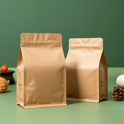 Premium achtzijdige afdichting platte bodemzakken FDA-gecertificeerd op maat gedrukt en vochtbestendige voor voedsel en detailhandel 50g-2000g capaciteit