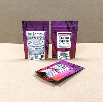 ASTM D3475 gecertificeerde kindervrije zakken voor het opslaan van wietgummi en medicijnen