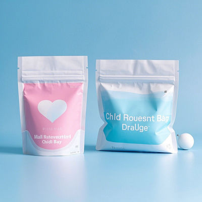CPSC gecertificeerde kinderbestendige stand-up pouches airessential verpakking voor eetwaren / supplementen