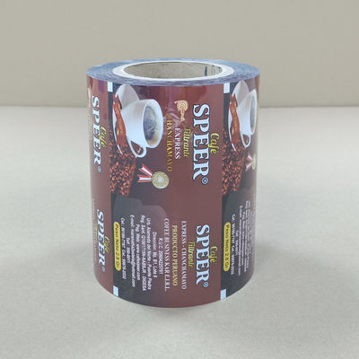 Premium koffie rollen film - 7 inch breed, 2 MIL dikte. Metallisated foil verpakking voor koffiebonen. Op maat gedrukt, composteerbaar, voedsel-grade.