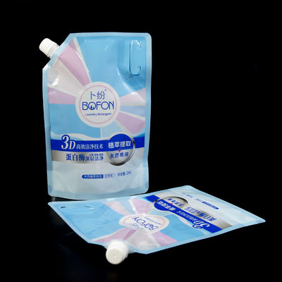 1L Wasmiddel Schuin Tuit Zakje PET AL PE Laminaat Lekvrij Brede Spuitmond