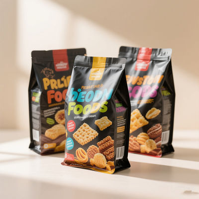 Staande Mylar zakken met hervergrendelbare rits.