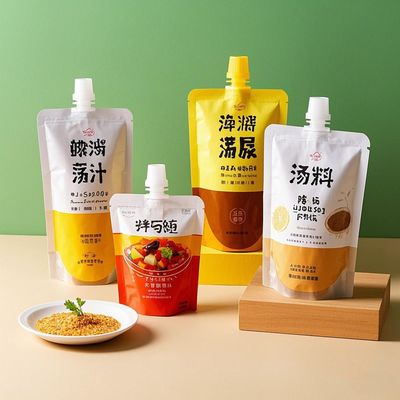 Op maat gemaakte plastic zakken met spout, voedselverpakkingszak, plastic aluminiumfolie, Mylar zak, opstaande zak, doypack voor melkjuicen
