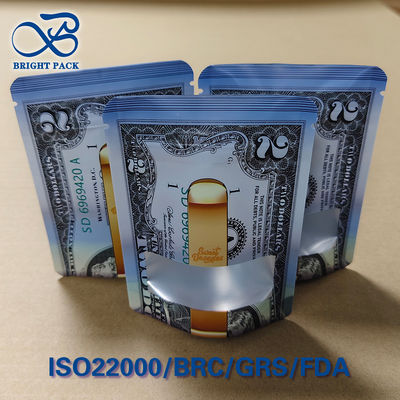 Op maat gedrukte USD dollarpatroon 3-zijdige zegel kinderbestendige zakken - ASTM gecertificeerd