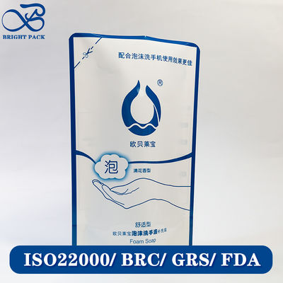 Navulbare Staande Zakken Supplement Zakjes Voor Handdesinfectiemiddel Verpakking Met Aangepaste Merk Bedrukking.