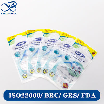 Gelamineerd materiaal, op maat gemaakt ontwerp, plastic verpakkingszak met logo bedrukking voor tandflos verpakking groothandel.