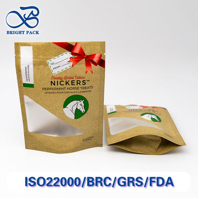 Anti-lek Staande Zakken met Hoge Zuurstofbarrière en Transparant Venster voor Dierbenodigdheden Verpakking Bulk Bestellingen Kortingen.