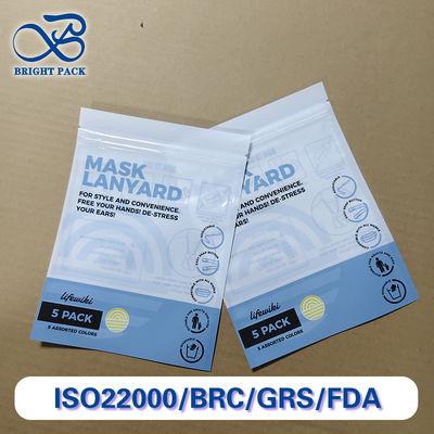 Premium PE/PET masker Lanyard zakken Herbruikbare FDA-compliant Bulk Custom verpakking
