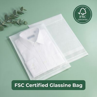 Glaszakje 40 gram Plastic vrij voor gecertificeerd Recycleerbaar Eco-vriendelijk Kledingverpakking Translucent Kledingzak Luxe UK