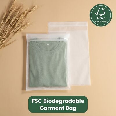 Luxe glaspapierzak voor kleding en bont Plasticvrij duurzame ecologische kledingverpakking voor gecertificeerd