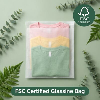 Circulaire recyclebare pergamijnzak Plastic gratis luxe kledingverpakking Eco-vriendelijke kledingzak Kledingstuk voor gecertificeerd vet