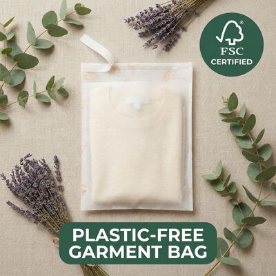 Zero Plastic Luxury Eco Friendly Glassine Bag Kledingverpakking Groene duurzame kledingzak voor gecertificeerde recycleerbare EU UK