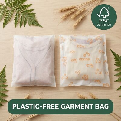 Luxe koolstofneutrale glaszak Duurzaam voor gecertificeerde composteerbare recyclebare kledingverpakking Eco-ontwerperkleding