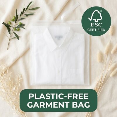 Doorzichtige glaszak 40 gsm voor kleding Translucent kledingverpakking Eco kledingzak voor gecertificeerd herbruikbaar biologisch afbreekbaar
