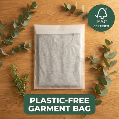 Eco-vriendelijke luxe glaszak kledingverpakking recycleerbare zak plastic gratis kleding voor gecertificeerde USA bulk leverancier