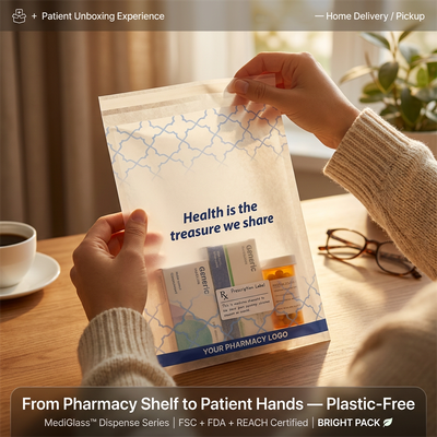 FDA-conformiteit Steriele met was beklede papieren zak Luxe Pharma milieuvriendelijke medische verpakkingen zonder plastic Groothandel