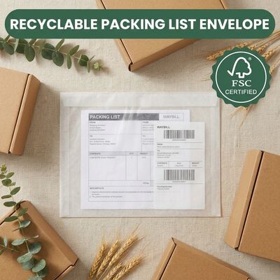 Biologisch afbreekbaar zonder plastic FSC gecertificeerde verpakkingslijst Enveloppe Papierdocument Gehecht zak zelfklevend verzendlabel Portemonnee