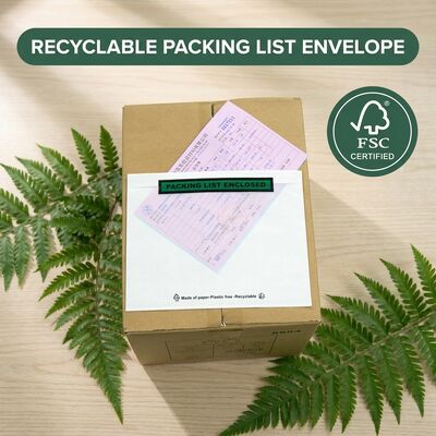 Glassine Eco Biologisch Afbreekbare Verschepbare Portemonnee. Plasticvrije, FSC gecertificeerde, gerecycleerde, op maat gemaakte bulk enveloppe.
