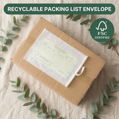 Plasticvrij biologisch afbreekbaar FSC-gecertificeerd labelzakje Papieren paklijst Envelop Zelfklevende documentomhulde portemonnee
