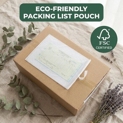 Compostabel biologisch afbreekbaar milieuvriendelijk recyclebaar FSC gecertificeerd papier zelfklevend verzendetiket zak Verpakkingslijst Envelop