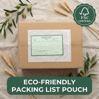 Glassine Delivery Note Envelope Plastic-free Biodegradable FSC Certified Sustainable Packing List Wallet Recyclable Eco OEM